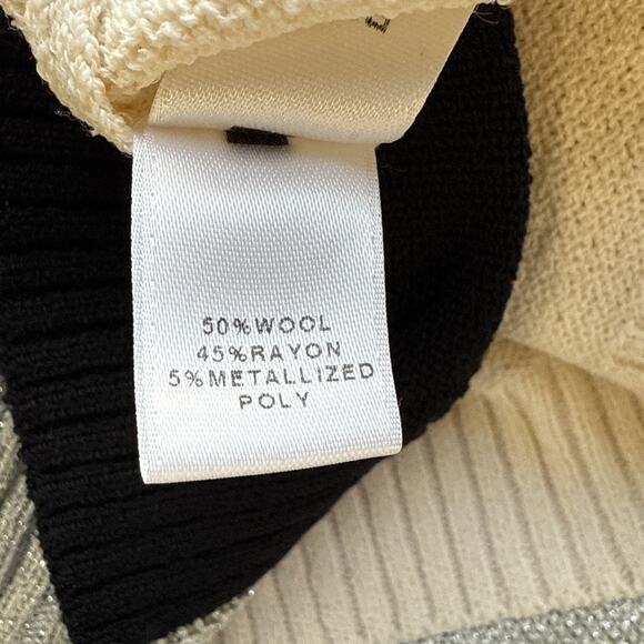 St John SoCa Womens Full Zip Colorblock Sweater Jacket Size M Wool 3/4 Sleeve - Picture 10 of 10